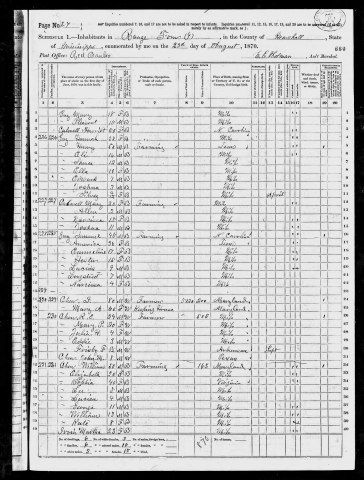 1870 United States Federal Census for Samuel Guy