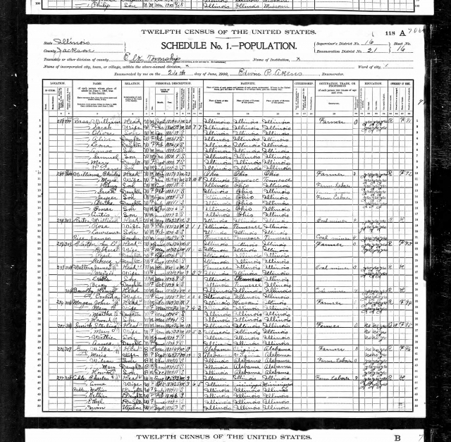 1900 United States Federal Census for Wilks Guy