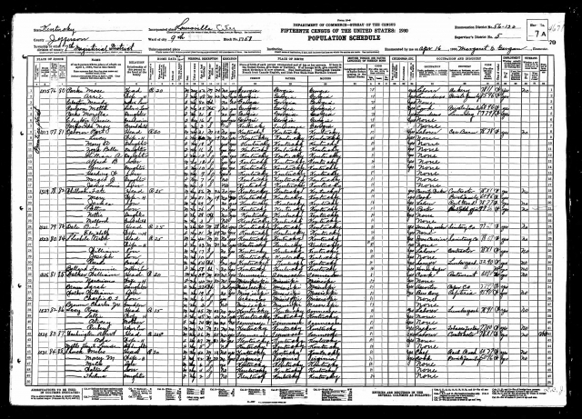 1930 United States Federal Census for Narcissus Walker