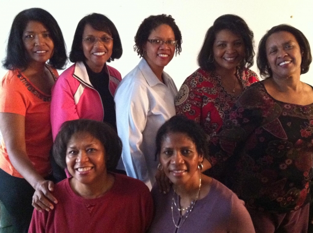 Daughter; top left to right; Sylestine, Fredonia, Karen, Vivan, Faye. bottom left to right Donna and Patricia