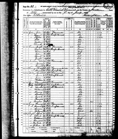 1870 United States Federal Census for Henry Guy
