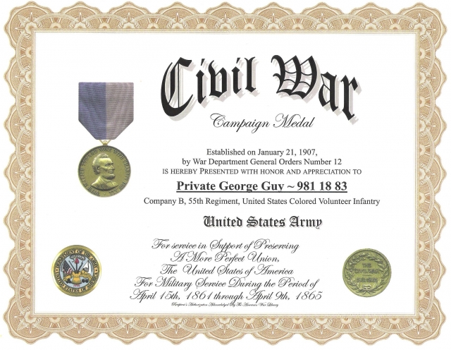 George Guys Civil War Campaign Medal