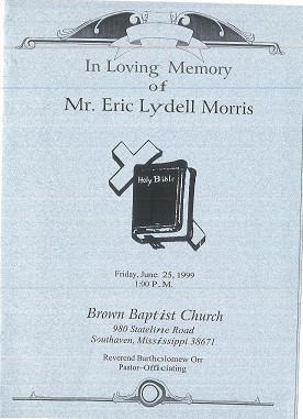 Eric Lydell Morris was the husband of Marilyn Marshall-Morris (6th Generation)