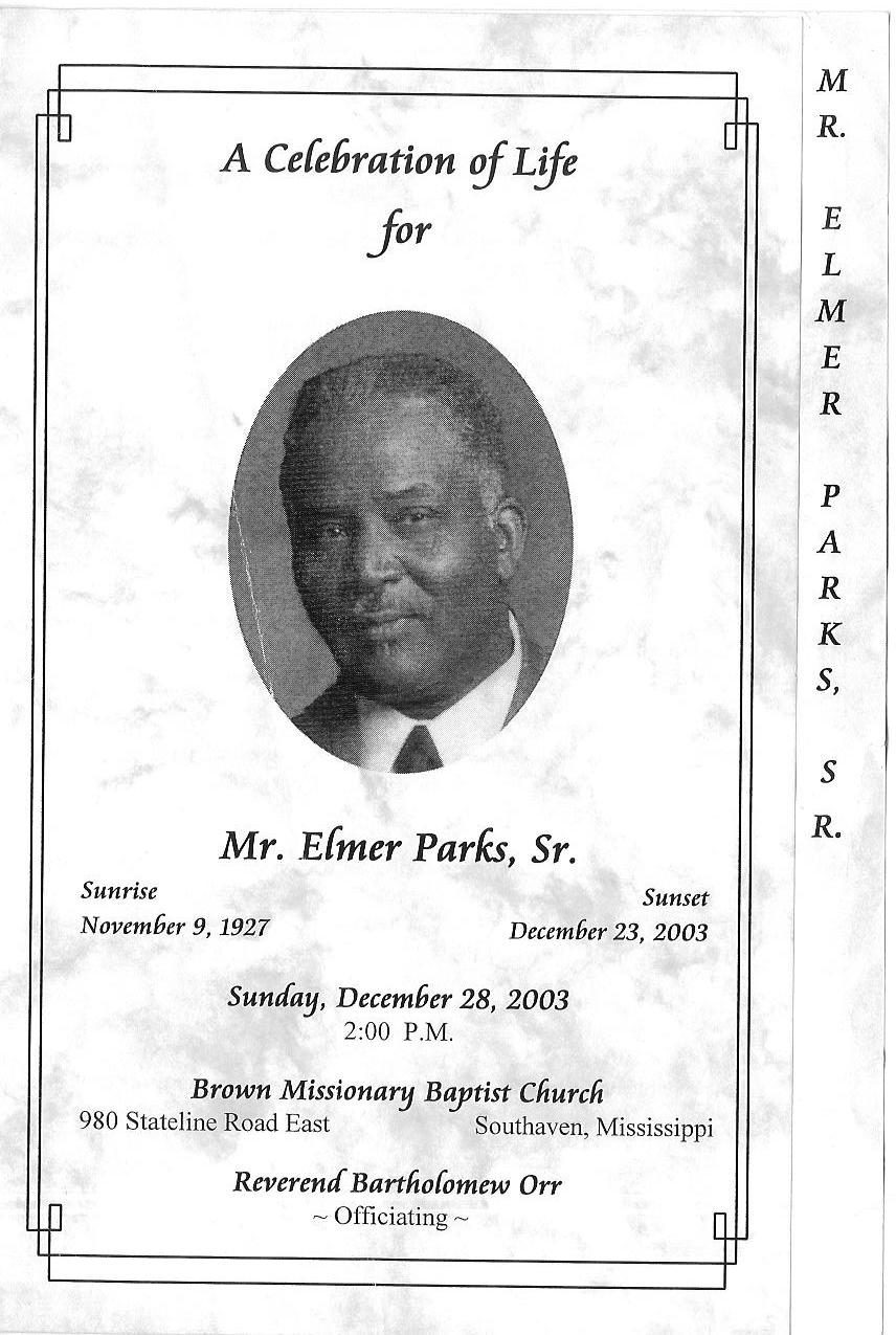Elmer Parks Sr. was the husband of Shirley Thornton-Parks (5th Generation)